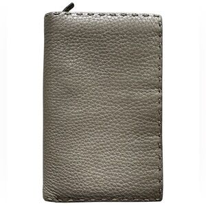 Fendi Vintage Selleria Metallic Pebbled Leather Bifold Wallet